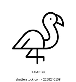 flamingo icon. Line Art Style Design Isolated On White Background