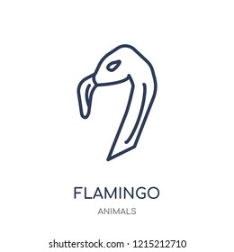 Flamingo icon. Flamingo linear symbol design from Animals collection. Simple outline element vector illustration on white background.