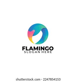 flamingo icon logo gradient color template