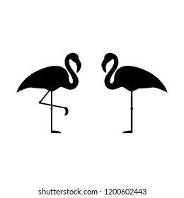 Flamingo Icon, Logo On White Background