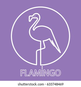 flamingo Icon. logo vector line illustration