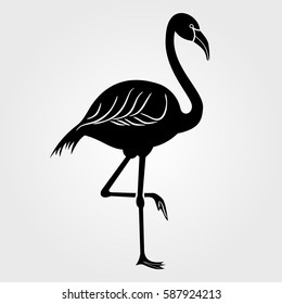 Flamingo icon on a white background