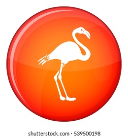 Flamingo icon in red circle isolated on white background vector illustration