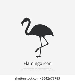 Flamingo icon silhouette.Tropical bird flamingo logo isolated. Vector illustration.