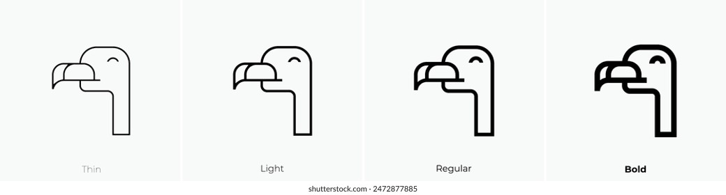 flamingo icon. Thin, Light Regular And Bold style design isolated on white background