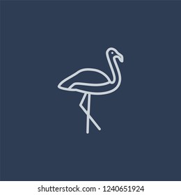 Flamingo icon. Trendy flat vector line Flamingo icon on dark blue background from animals collection. 