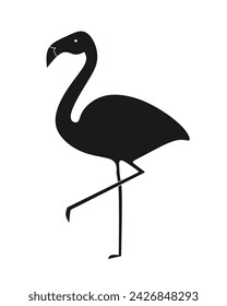 flamingo icon vector with flat design.flamingo silhouette