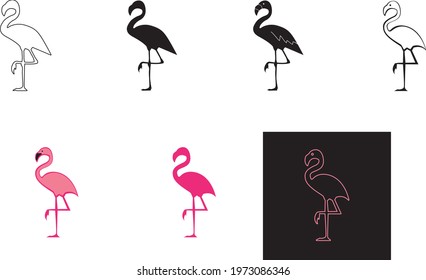 Flamingo icon , vector illustration