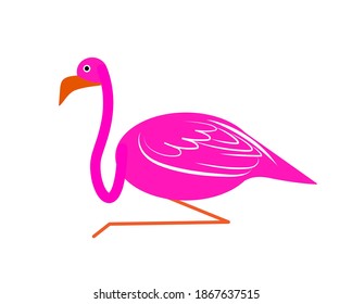  flamingo icon vector illustration.  Beauty animal icon on simple color.