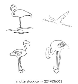 diseño de ilustración vectorial de icono de flamingo