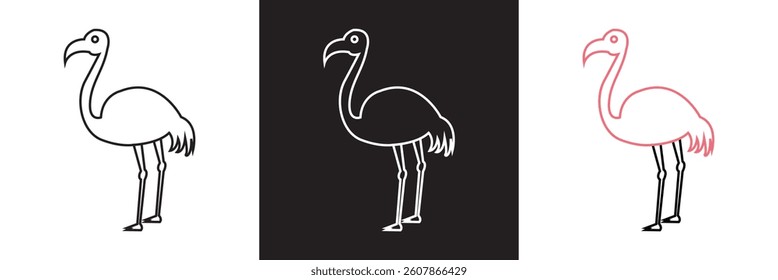 Flamingo icon. Vector illustration. isolated on white and black background. EPS 10