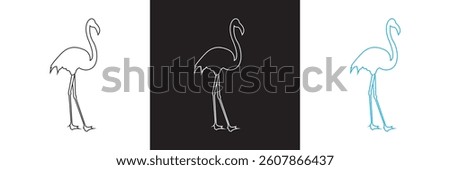 Flamingo icon. Vector illustration. isolated on white and black background. EPS 10