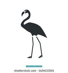 Flamingo icon vector illustration logo template for many purpose. Isolated on white background.