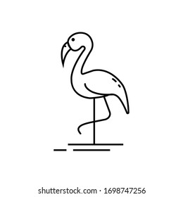 Flamingo icon vector illustration logo for many purpose. Isolated on white background. – Vector