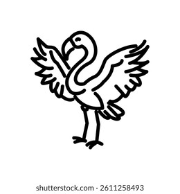 flamingo icon vector, line style icon