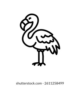flamingo icon vector, line style icon