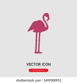 Flamingo icon vector. Flamingo symbol. Linear style sign for mobile concept and web design. Flamingo symbol illustration. Pixel vector graphics - Vector.
