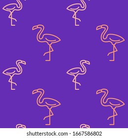 Flamingo icons pattern. Tropical birds flamingo seamless background. Seamless pattern vector illustration