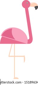 Flamingo, Illustration, Vektorgrafik auf weißem Hintergrund.