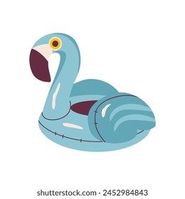 Flamingo inflatable float rubber ring isolated on white. Vector cartoon flat illustration. Summer icon.