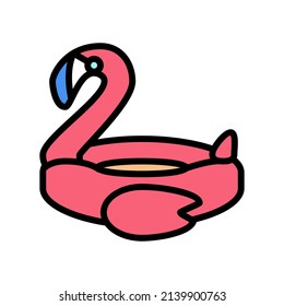 flamingo inflatable mattress color icon vector. flamingo inflatable mattress sign. isolated symbol illustration