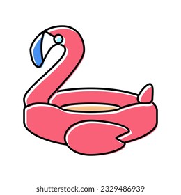 flamingo inflatable mattress color icon vector. flamingo inflatable mattress sign. isolated symbol illustration