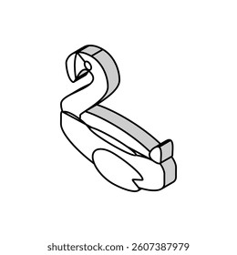 flamingo inflatable mattress isometric icon vector. flamingo inflatable mattress sign. isolated symbol illustration