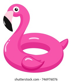 Flamingo inflatable pool float. Vector illustration.