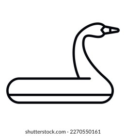 Flamingo inflatable ring icon outline vector. Water park. Summer pool