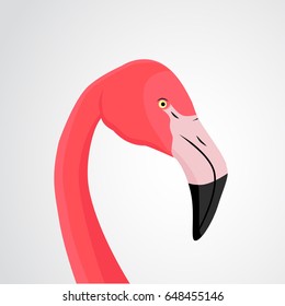 Flamingo isolated on white background. Vector art.