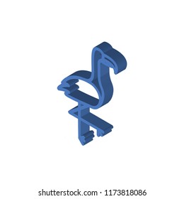 Flamingo isometric left top view 3D icon