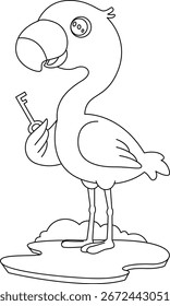 Ilustración de arte gráfico de Vector animal clave de flamenco