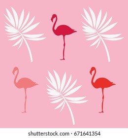 Flamingo and leaves pattern PINK