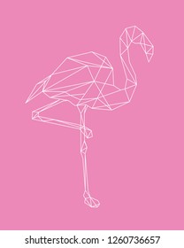 flamingo line abstraction. Ideal for tattoos, web backgrounds, surface textures, textiles.