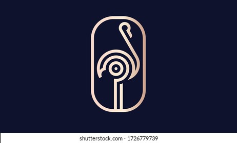FLAMINGO LINE ART LOGO Design