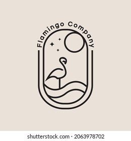 Flamingo Line Art Logo, Vektordesign für Ihr Unternehmen oder Ihr Unternehmen