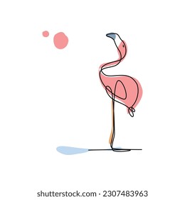 Flamingo Line Art Vector. Flamingo Illustration for  Wall art Print