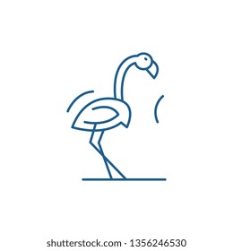 Flamingo line icon concept. Flamingo flat  vector symbol, sign, outline illustration.