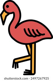 A flamingo in line icon style