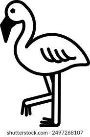 A flamingo in line icon style