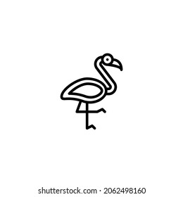 Icono de línea de flamenco, plantilla de vectores