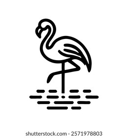 Flamingo line logo icon vector illustration design on white background.