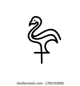 ilustración del icono del vector de la línea de flamingo