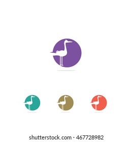 Flamingo logo, abstract bird vector design