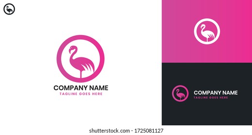 Logo de Flamingo - Todos los elementos de esta plantilla se pueden editar con software vector