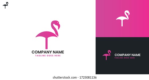 Flamingo Logo - All elements on this template are editable with vector software