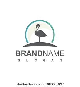 Flamingo Logo, Beautiful Bird Symbol