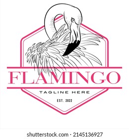 Flamingo logo, company logo design idea, vector illustration