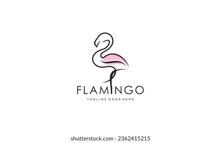 Flamingo Logo Konzept Design. Vektorgrafik-Illustration der Linie