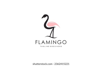 Diseño del logo de Flamingo. Ilustración vectorial de línea